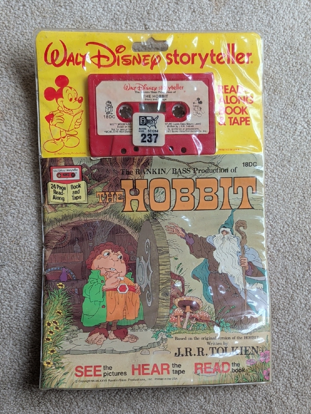 Disney Storyteller Read-Along Book & Red Cassette with Yellow Backing